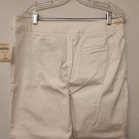 NEW Coldwater Creek Pants Size 14 Sateen Crop White NWT‎ See Description - Picture 4 of 11